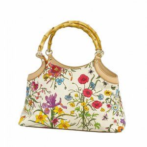 GUCCI Cream Bamboo Bag